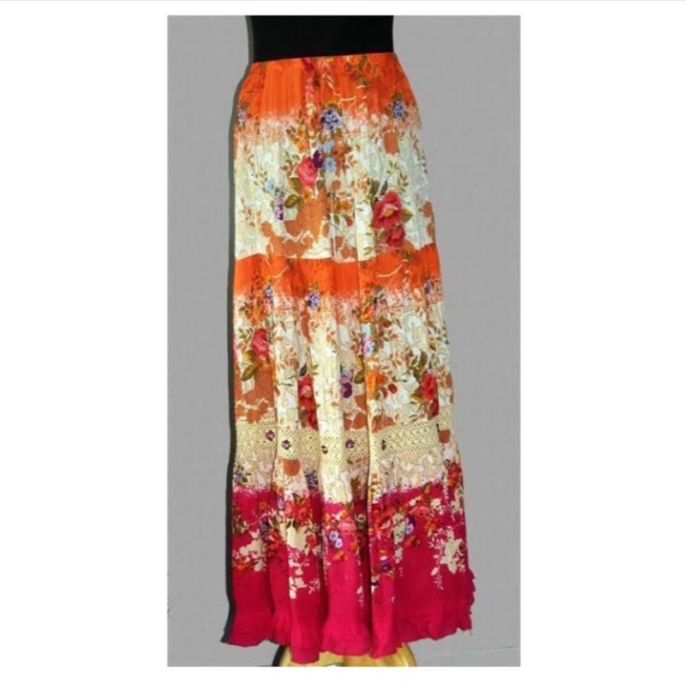 Forbidden Los Angeles boho multicolored sk…